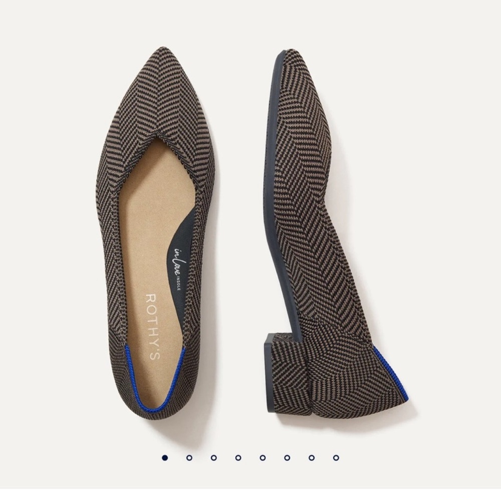 Rothy's Brown and Blue Herringbone Flats
